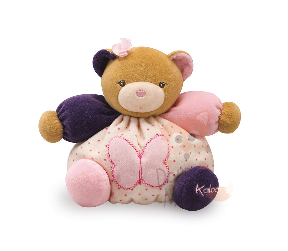  petite rose boule ours rose violet papillon 